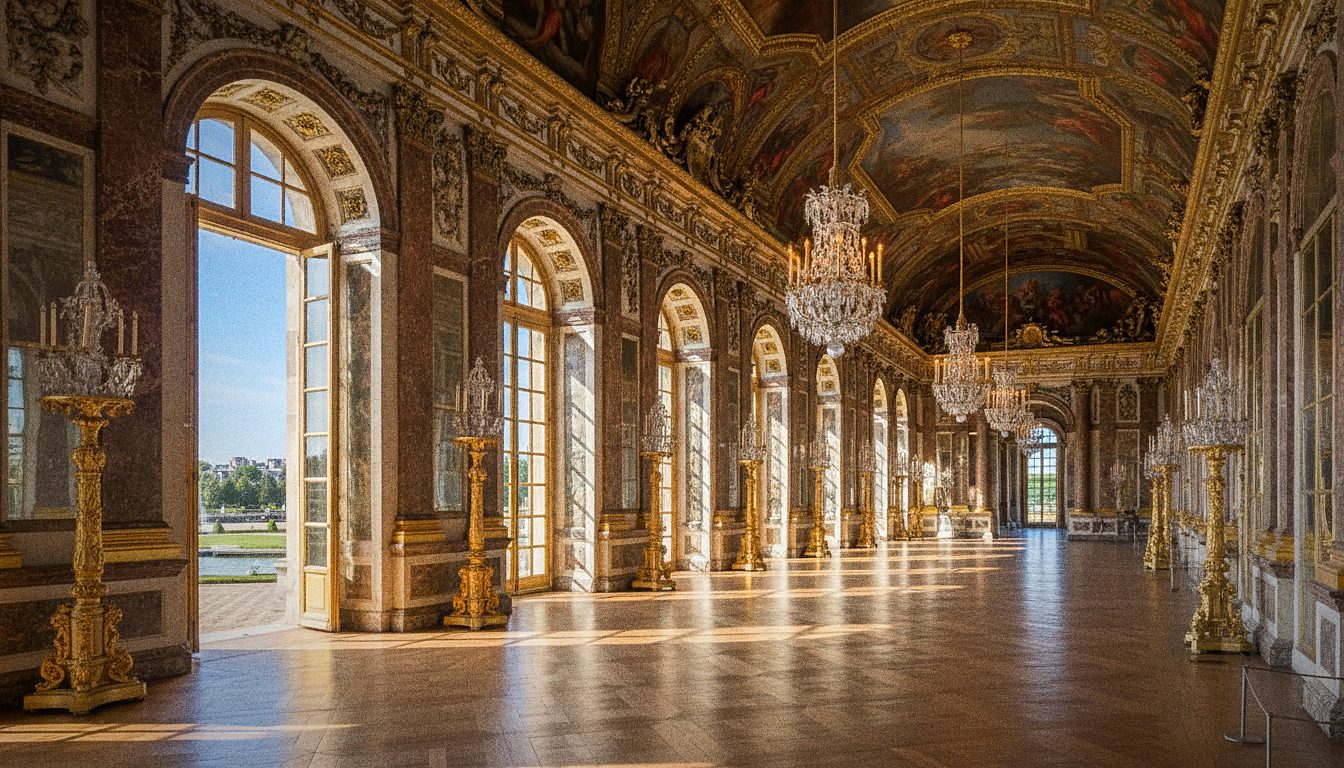 Galeria dos Espelhos do Palácio de Versalhes na França
